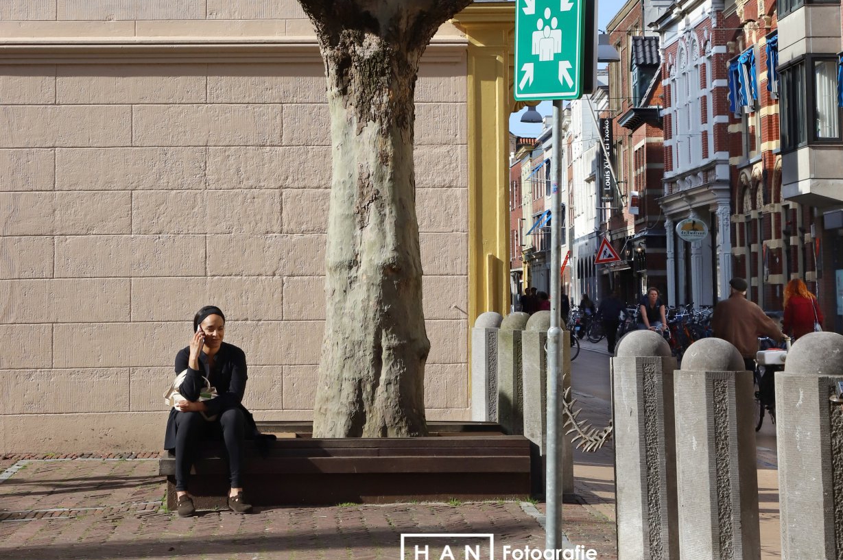 Harmoniepleintje Oude Kijk in 't Jatstraat Groningen 7 april 2020