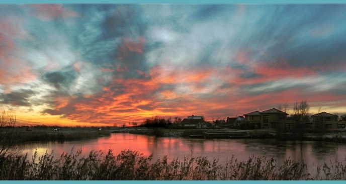 het 'blauwe uurtje' Kooilanden Dokkum (15 dec '09) 