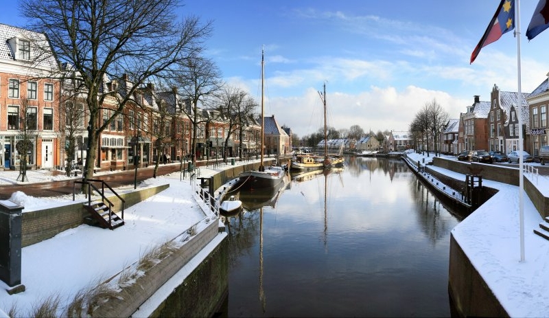 winter Diepswal Grootdiep De Dijk Dokkum (24 jan '15) 